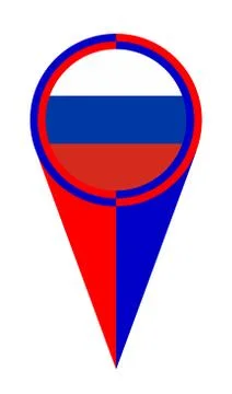 Russia Map Pointer Location Flag Stock Illustration