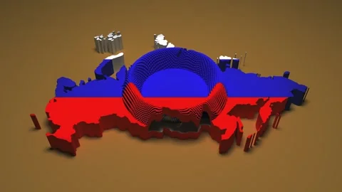 Russia Map - Ripple Effect Stock Footage 330578651