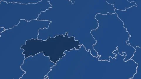 Russia - Mariy-El outlined on solid map Illustrazione stock