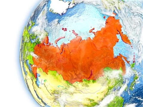 Russia on model of Earth イラスト素材