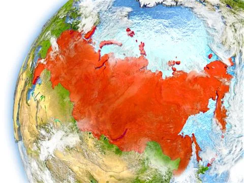 Russia on model of planet Earth イラスト素材