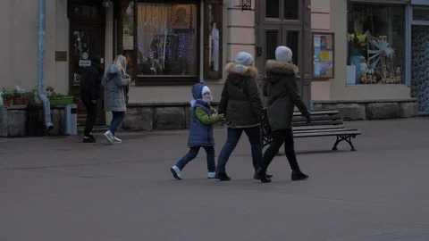 RUSSIA, MOSCOW - CIRCA 2018: 4K V Moscow street, Arbat Stock Footage 100288053
