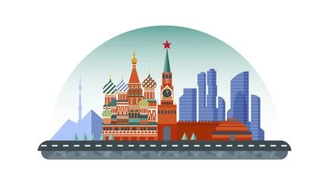 Russia Moscow icon in flat style Stock Illustration