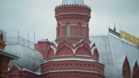 Russia Moscow Red Square Historical Museum double-headed eagle 스톡 동영상 234292853