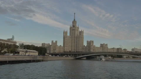 RUSSIA  MOSCOW  river-bridge Stock Footage 45478982
