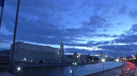 RUSSIA  MOSCOW river Stock Footage 45459206