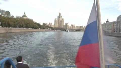 RUSSIA  MOSCOW  river Stock Footage 45480405