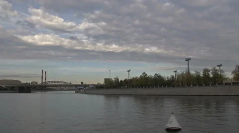 RUSSIA  MOSCOW  river Stock Footage 45497700