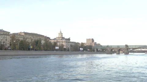RUSSIA  MOSCOW river Stock Footage 45545867