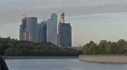 RUSSIA  MOSCOW river Stock Footage 45591172