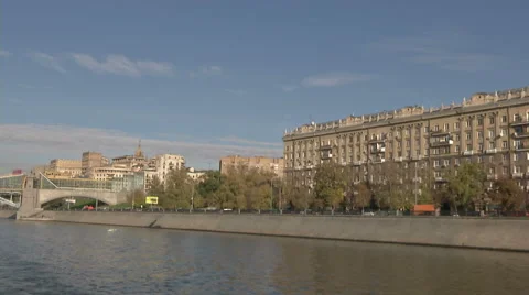RUSSIA  MOSCOW  river Stock Footage 45615928