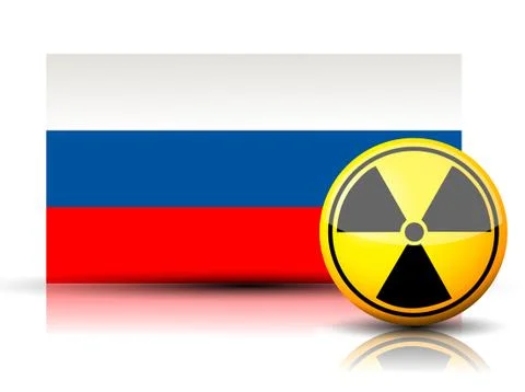 Russia nuclear flag Stock Illustration