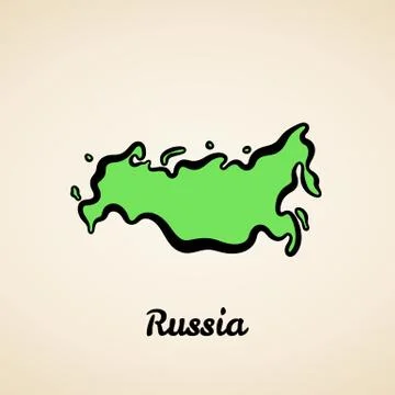 Russia - Outline Map Stock Illustration