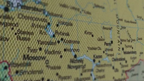 Russia On The Physical Map Of The World. Stock-Footage 109151659