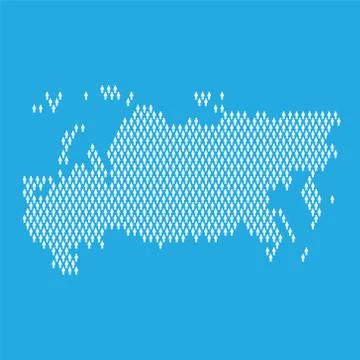 Russia population. Statistic map made from stick figure people Illustrazione stock