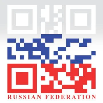 Russia qr code flag, vector 库存插图