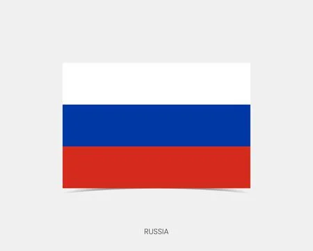 Russia Rectangle flag icon with shadow. Stock Illustration