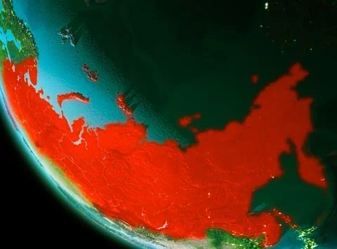 Russia in red in the evening イラスト素材