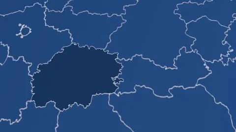 Russia - Ryazan outlined on solid map 스톡 일러스트
