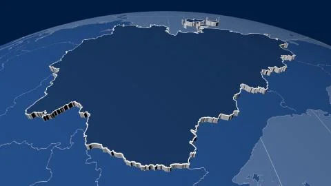 Russia - Sakha extruded on solid map Illustrazione stock