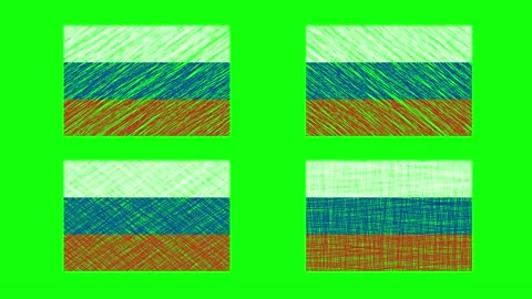 Russia Scribble Animation on Green Screen Background. Looping seamless anim.. Stock Footage 226909879