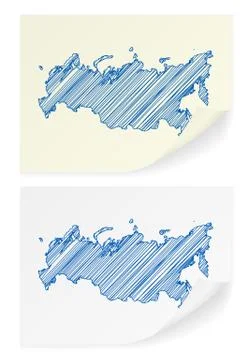 Russia scribble map Stock Illustration
