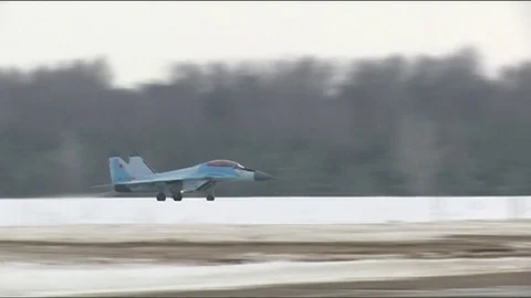 Russia Shows Its New Fighter Jet | Stock Video | Pond5