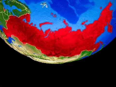 Russia from space on Earth イラスト素材