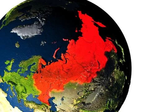 Russia from space Stock Illustration