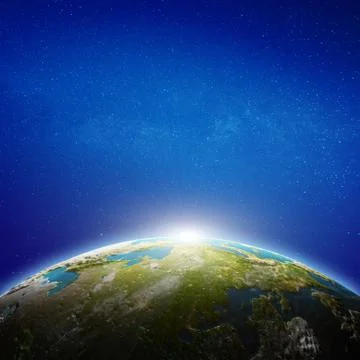 Russia space view Stock Illustration