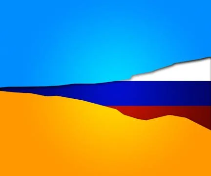 Russia split ukraine Illustrazione stock