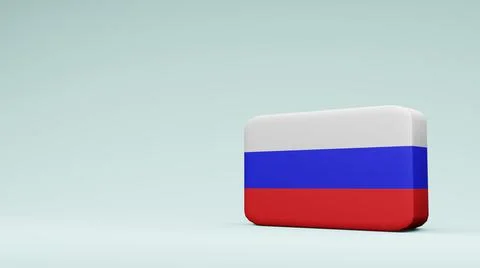 Russia square flag 3d rendering Stock Photos