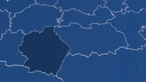 Russia - Tambov outlined on solid map 스톡 일러스트