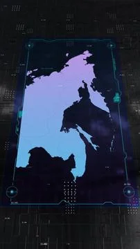 Russia Technology HUD UI Map Illustrazione stock
