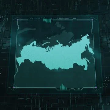 Russia Technology HUD UI Map イラスト素材