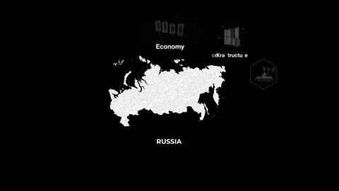 Russia technology map with animated charts Stock Footage 340982293