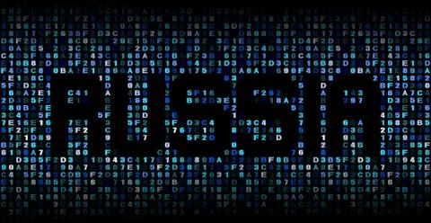 Russia text on hex code illustration イラスト素材