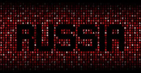 Russia text on hex code illustration イラスト素材