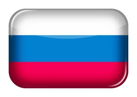 Russia web icon rectangle button with clipping path 스톡 일러스트