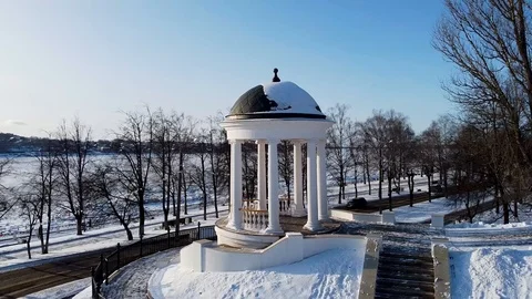 Russia.Kostroma. Pavilion Of Ostrovsky. Stock Footage 123798112