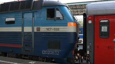 Russia.Moscow - 2013: Coupling train Stock Footage 52062259