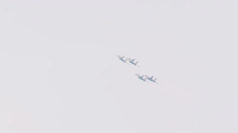 Russian Air Force flight groups airshow Video stock 61965270