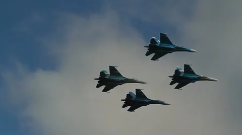 Russian Air Force work out strikes on targets in combat exercises Stock Footage 22305685