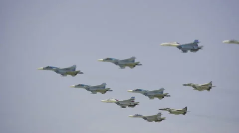 Russian Airforces show Stock Footage 50366757