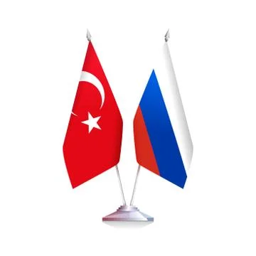 Russian and Turkish flags Stock Illustration