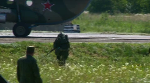 Russian armed soldiers Stock Footage 68160459