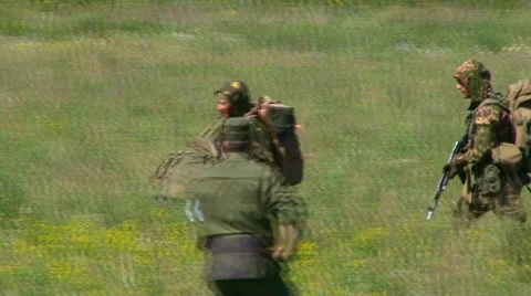 Russian armed soldiers Stock Footage 68168727