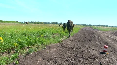 Russian armed soldiers Stock Footage 68168750
