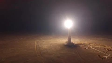 Russian Army - The intercontinental missile taking off and a military base is Stock Footage 242477545