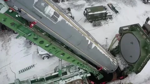 Russian Army - Mobile missile complex close-up Stock Footage 245166492